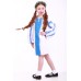 Embroidered dress for girl "Thought" White+Blue